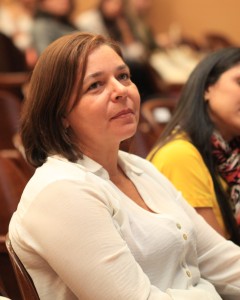 A professora Amélia em um Congresso de Fonoaudiologia